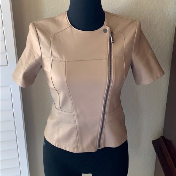 BCBGMAXAZRIA Womens Dayne Faux Leather Cropped Jacket Short Sleeve Size XSmall - Picture 3 of 8